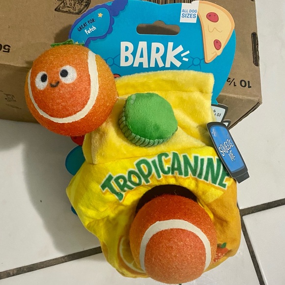Bark Other - Bark Box Tropicanine Tropicana Orange Juice Multi Part Toy w/Squeaky Balls